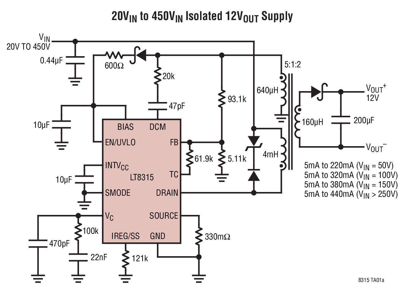 LT8315 Typical Application