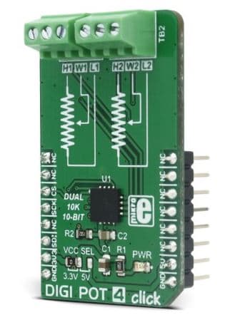 MikroElektronika MIKROE-2873 DIGI POT 4 Click开发工具 
