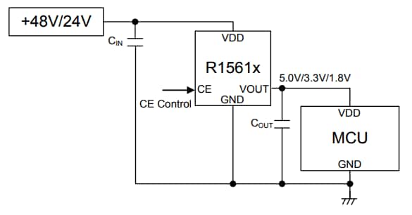 Application Circuit Diagram - Ricoh Electronic Devices Company R1561 Voltage Regulators