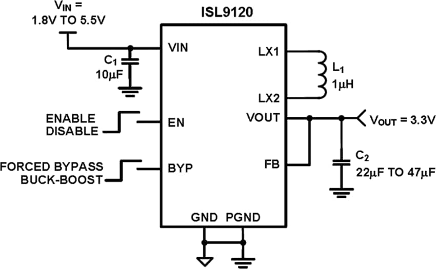 Renesas Electronics ISL9120低功耗降压-升压稳压器