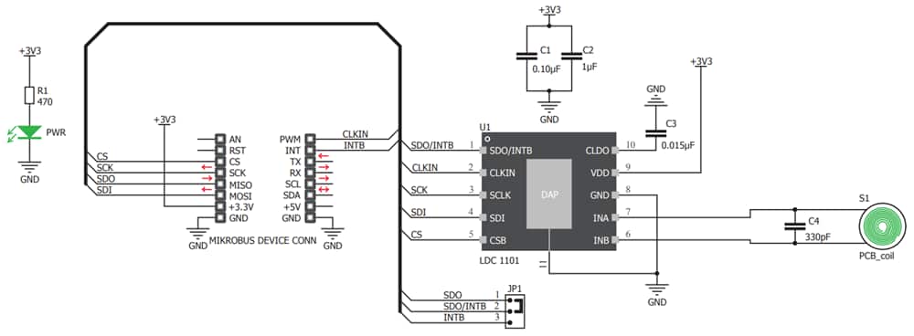 Schematic - MikroElektronika LDC1101 (MIKROE-3240)