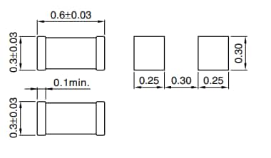 Mechanical Drawing - TDK MPZ0603-H芯片磁珠