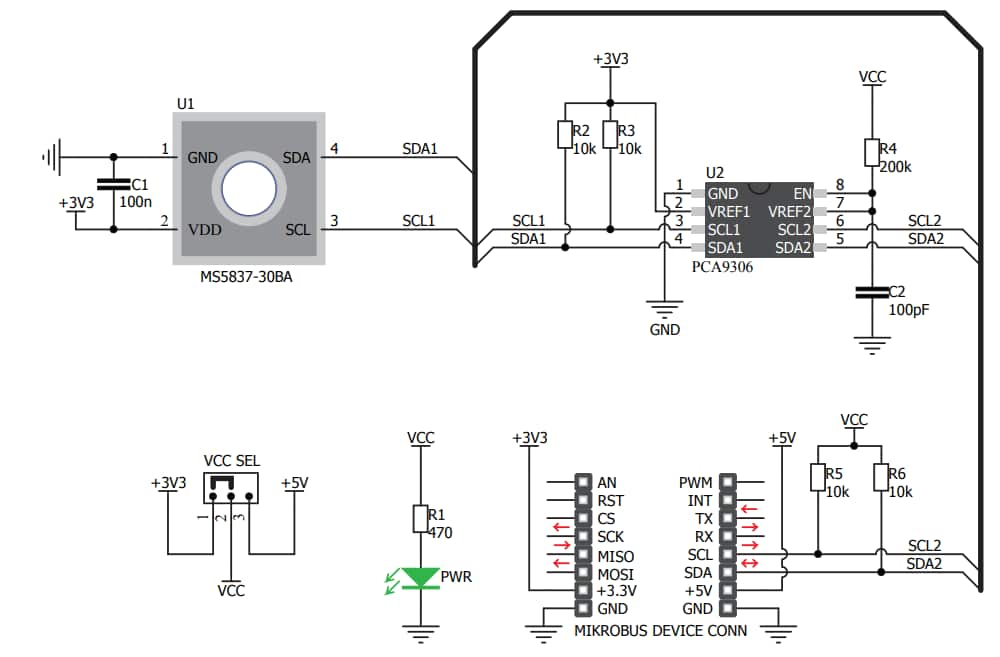 Schematic - MikroElektronika Pressure 7 Click板 (MIKROE-3246)