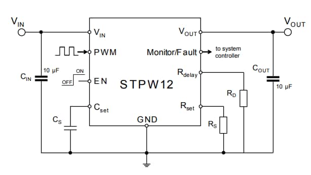 Application Circuit Diagram - STMicroelectronics STPW12热插拔电压控制器