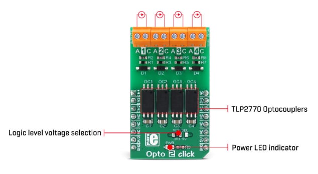 MikroElektronika MIKROE-3015 Opto 2 Click板