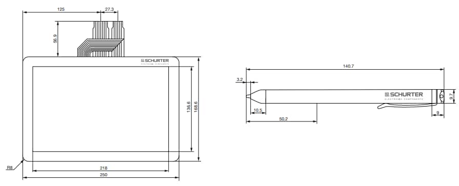 Mechanical Drawing - Schurter Touchkit for PCAP Touchscreen